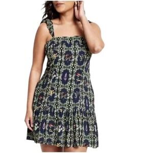Agua Bendita x Target Mini Dress Floral Print Navy Blue M